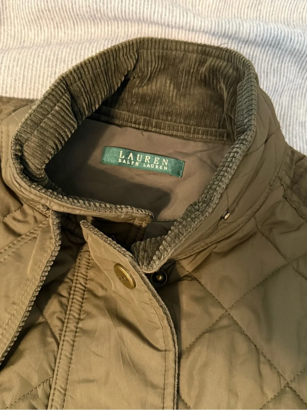 Ralph Lauren Womens Quilted Jacket Equestrian Style Barn Coat Green Size XL - Picture 4 of 10